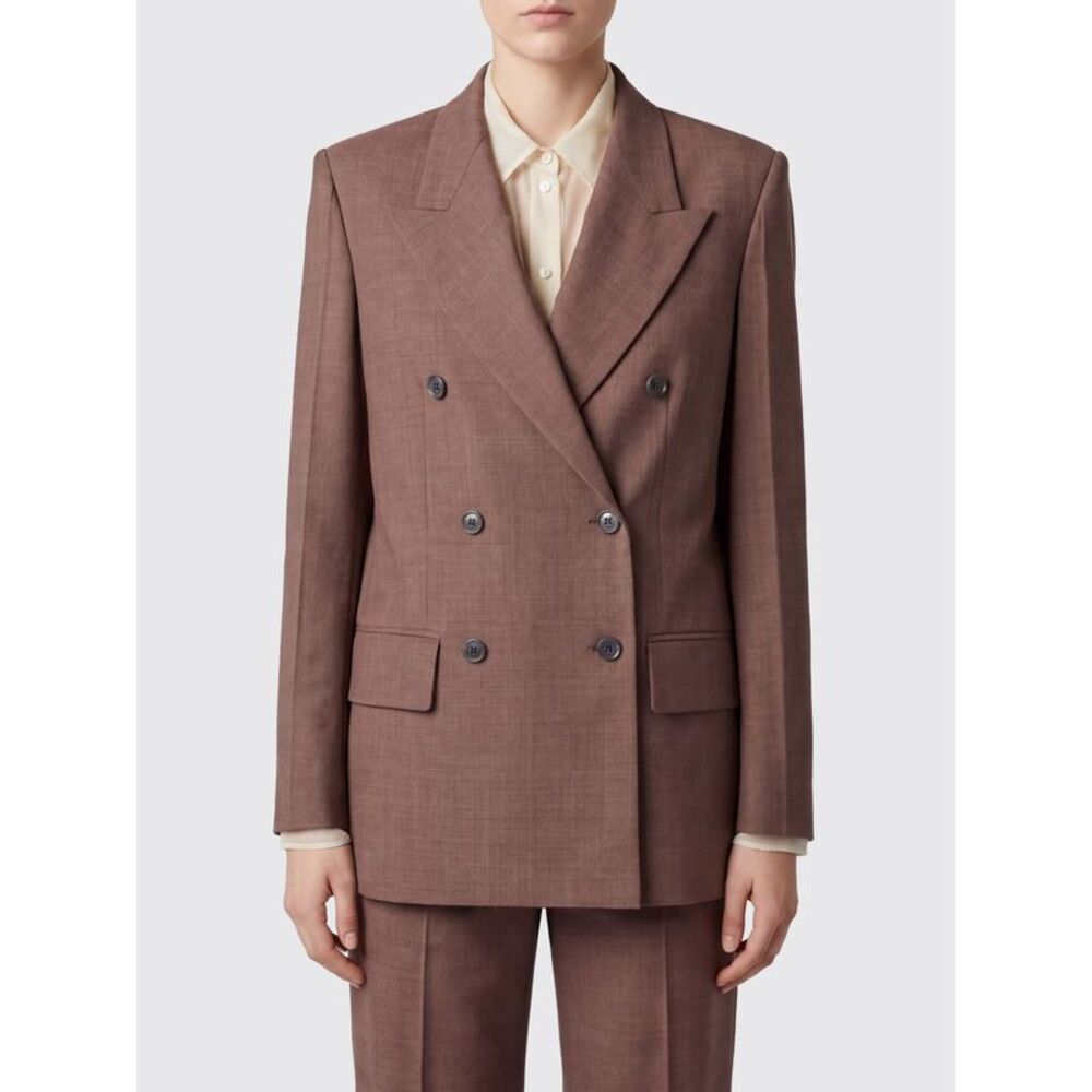 Erika Cavallini Double-Breasted Pure Virgin Wool Blazer With Peak Lapels